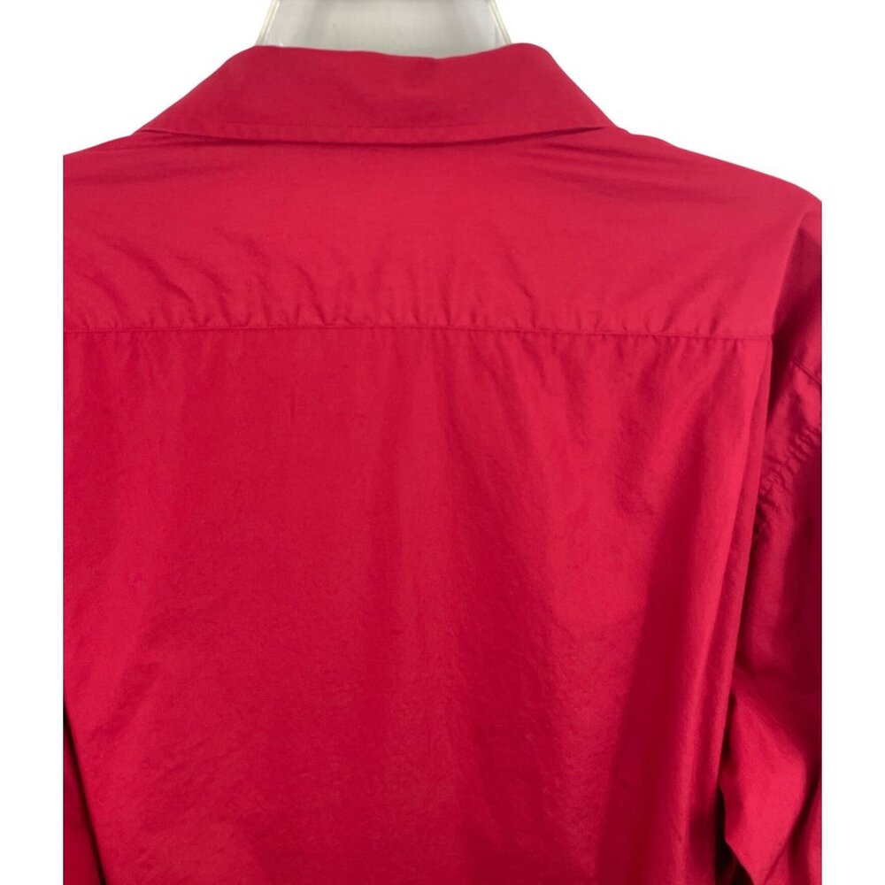 Tommy Hilfiger Red Button Up Dress Shirt Long Sleeve Mens Size 17 1/2-34-35 - Picture 5 of 8
